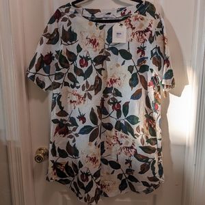 NWT Cellabie Tropical Print T Shirt Dress, Sz 2X